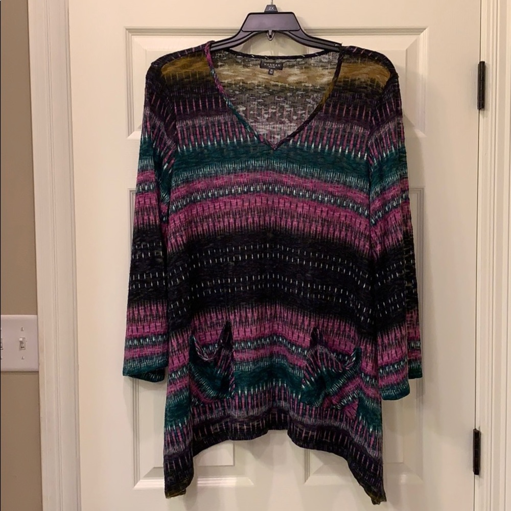 2X Women’s 3/4 length Sleeve blouse with pockets